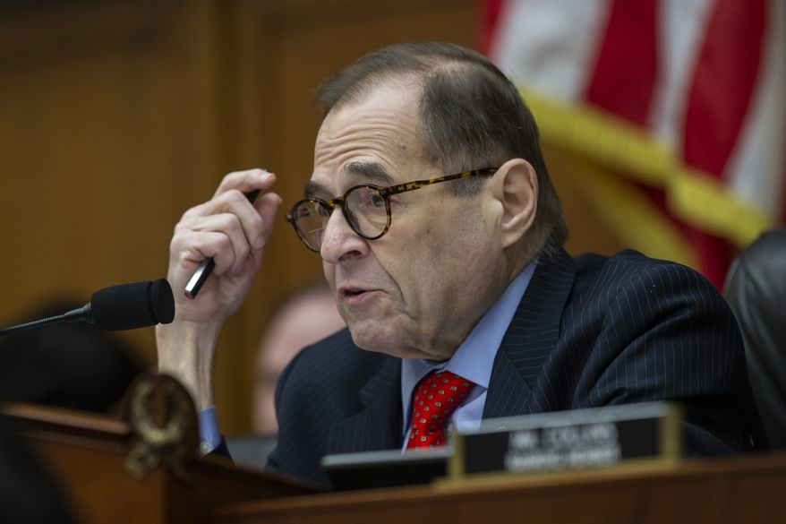 In this file photo, House Judiciary Committee Chairman Jerrold Nadler, of N.Y., questions FBI Director Christopher Wray as he testifies during an oversight hearing of the House Judiciary Committee, on Capitol Hill, Wednesday, Feb. 5, 2020, in Washington. (AP Photo/Alex Brandon)