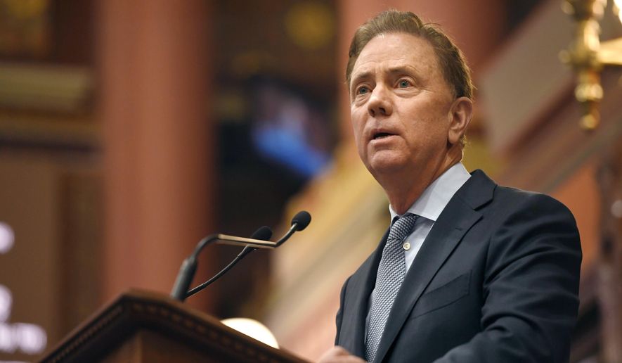 Connecticut Gov. Ned Lamont delivers the State of the State during opening session at the State Capitol, Wednesday, Feb. 5, 2020, in Hartford, Conn. (AP Photo/Jessica Hill)