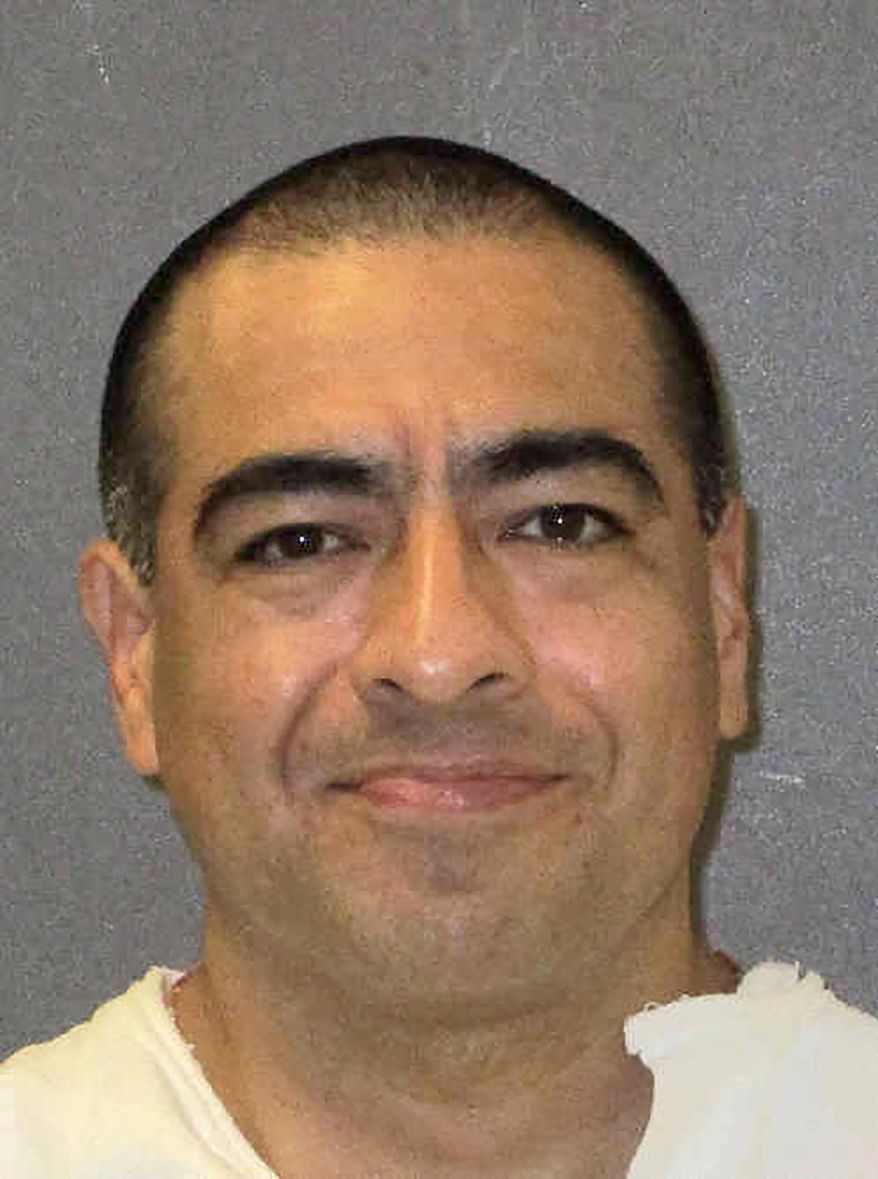 This undated photo provided by the Texas Department of Criminal Justice shows Abel Ochoa. Ochoa is set to be executed by lethal injection Thursday evening, Feb. 6, 2020, convicted of fatally shooting five family members, including his wife and two children, at their home during a drug-fueled rage nearly 18 years ago. (Texas Department of Criminal Justice via AP)