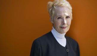 FILE - This June 23, 2019, file photo shows E. Jean Carroll in New York. Trump attorneys argued in legal papers this week that Carroll&#39;s defamation suit and &amp;quot;extensive and burdensome&amp;quot; information-gathering requests should be delayed until New York&#39;s highest court rules on whether another woman can proceed with a somewhat similar suit. (AP Photo/Craig Ruttle, File)
