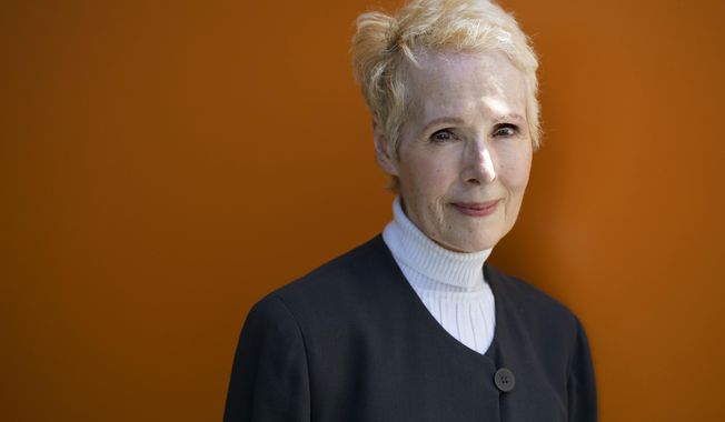 FILE - This June 23, 2019, file photo shows E. Jean Carroll in New York. Trump attorneys argued in legal papers this week that Carroll&#x27;s defamation suit and &amp;quot;extensive and burdensome&amp;quot; information-gathering requests should be delayed until New York&#x27;s highest court rules on whether another woman can proceed with a somewhat similar suit. (AP Photo/Craig Ruttle, File)