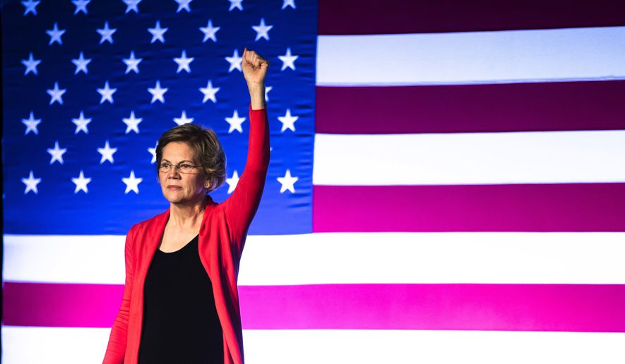 Democratic presidential candidate Sen. Elizabeth Warren, D-Mass., speaks during a campaign event, Thursday, Feb. 6, 2020, in Derry, N.H. (AP Photo/Matt Rourke)