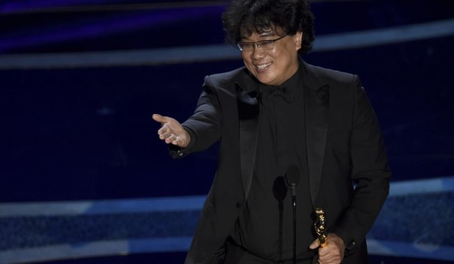 Bong Joon Ho accepts the award for best director for &amp;quot;Parasite&amp;quot; at the Oscars on Sunday, Feb. 9, 2020, at the Dolby Theatre in Los Angeles. (AP Photo/Chris Pizzello)