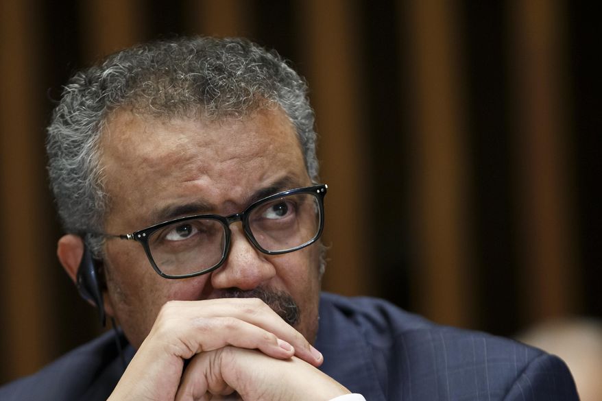 Tedros Adhanom Ghebreyesus, director-general of the World Health Organization (WHO), gives a statement to the media about the response to the COVID-19 virus outbreak, at the World Health Organization (WHO) headquarters in Geneva, Switzerland, Wednesday, Feb. 12, 2020. The disease caused by the novel coronavirus (SARS-CoV-2) has been officially named COVID-19 by the World Health Organization (WHO). (Salvatore Di Nolfi/Keystone via AP) **FILE**