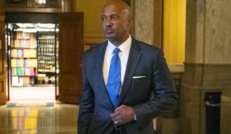 FILE - In this Oct. 23, 2019, file photo, Indiana Attorney General Curtis Hill arrives for a hearing at the state Supreme Court at the Statehouse in Indianapolis. A 60-day law license suspension is being recommended for Hill after allegations that he grabbed the buttocks of state Rep. Mara Candelaria Reardon, and inappropriately touched three other women during a party. The recommendation filed Friday, Feb. 14, 2020, with the state Supreme Court puts the Republican Hill&#39;s ability to remain as state government&#39;s top lawyer in jeopardy as he must have a law license to hold the position. It wasn&#39;t immediately clear how a temporary suspension would affect his status. (AP Photo/Michael Conroy, File)