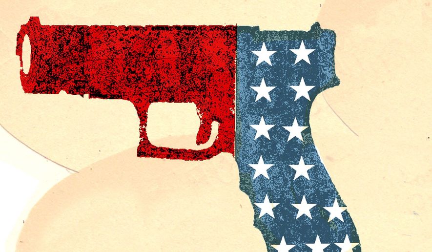 Illustration on gun policy by Donna Grethen/Tribune Content Agency