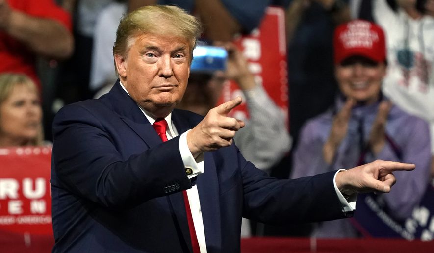 President Donald Trump speaks at a campaign rally Wednesday, Feb. 19, 2020 in Phoenix. (AP Photo/Rick Scuteri)