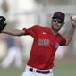 Boston Red Sox starting pitcher Chris Sale throws during spring training baseball camp Wednesday, Feb. 19, 2020, in Sarasota, Fla. (AP Photo/John Bazemore)