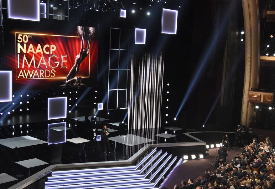 FILE - In this March 30, 2019, file photo, host Anthony Anderson speaks at the 50th annual NAACP Image Awards on Saturday, March 30, 2019, at Dolby Theatre in Los Angeles. Anderson is scheduled to host this year's edition of the NAACP Image Awards on Saturday night, Feb. 22.  (Photo by Chris Pizzello/Invision/AP, File)