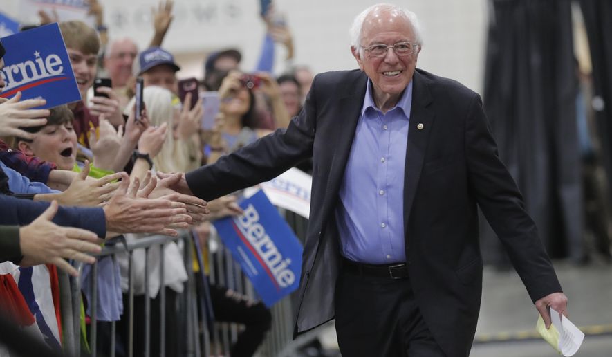 Democratic presidential candidate, Sen. Bernie Sanders, I-Vt., greets people at a campaign event in Myrtle Beach, S.C., Wednesday, Feb. 26, 2020. (AP Photo/Gerald Herbert)