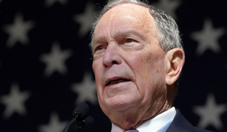 Democratic presidential candidate former New York City Mayor Mike Bloomberg speaks during a campaign event at The Rustic Restaurant, Thursday, February 27, 2020, in Houston. (AP Photo/Michael Wyke)