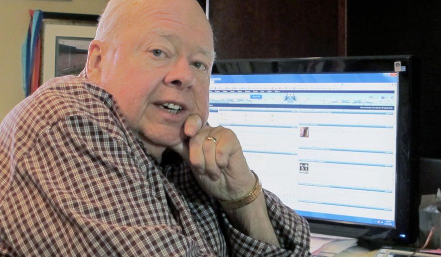 FILE- In this Nov. 15, 2013 file photo, retired Nassau County Court Judge Donald Belfi talks with the Associated Press in Hampton Bays, N.Y. Belfi presided over the murder trial of Colin Ferguson, who killed six people and wounded 19 others aboard a Long Island Rail Road train as it left New York City in 1993. Newsday reported that Belfi died Wednesday, Feb. 27, 2020, after a long illness. He was 84. (AP Photo/Frank Eltman)