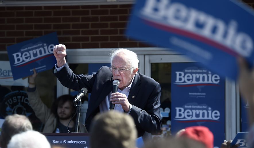 Democratic presidential candidate Bernie Sanders, I-Vt., speaks during a campaign rally in Aiken, SC., Friday, Feb. 28, 2020. (Michael Holahan/The Augusta Chronicle via AP)