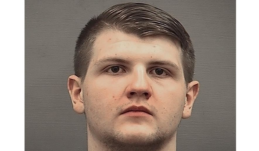 FILE - This file photo provided by the Alexandria Sheriff's Office, in Virginia, shows Andrew Thomasberg. Prosecutors are seeking an 18-month sentence for Thomasberg, an alleged neo-Nazi from northern Virginia, who pleaded guilty in 2019 to weapons violations. (Alexandria Sheriff's Office via AP, File)