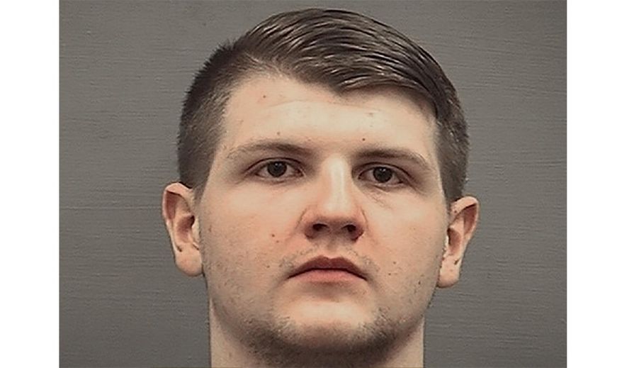 FILE - This file photo provided by the Alexandria Sheriff's Office, in Virginia, shows Andrew Thomasberg. Prosecutors are seeking an 18-month sentence for Thomasberg, an alleged neo-Nazi from northern Virginia, who pleaded guilty in 2019 to weapons violations. (Alexandria Sheriff's Office via AP, File)