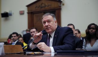 Secretary of State Mike Pompeo testifies during a House Foreign Affairs Committee hearing on Capitol Hill in Washington, Friday, Feb. 28, 2020, about the Trump administration&#39;s policies on Iran, Iraq and the use of force. (AP Photo/Carolyn Kaster)