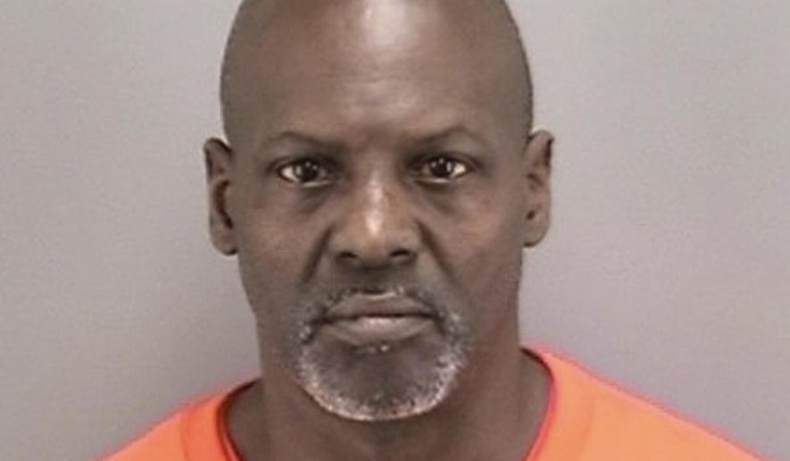This undated photo released by the San Francisco Police Department shows Jonathan Amerson. Police said Monday, March 2, 2020, they arrested a second suspect in the San Francisco robbery of an elderly Asian man that was caught on video and posted on social media. Amerson, 56, turned himself in Sunday and was booked for investigation of two counts each of robbery and elder abuse, police said in press release. Authorities said Amerson is suspected of robbing the same victim of his recyclables about two months ago in the same area. (San Francisco Police Department via AP)