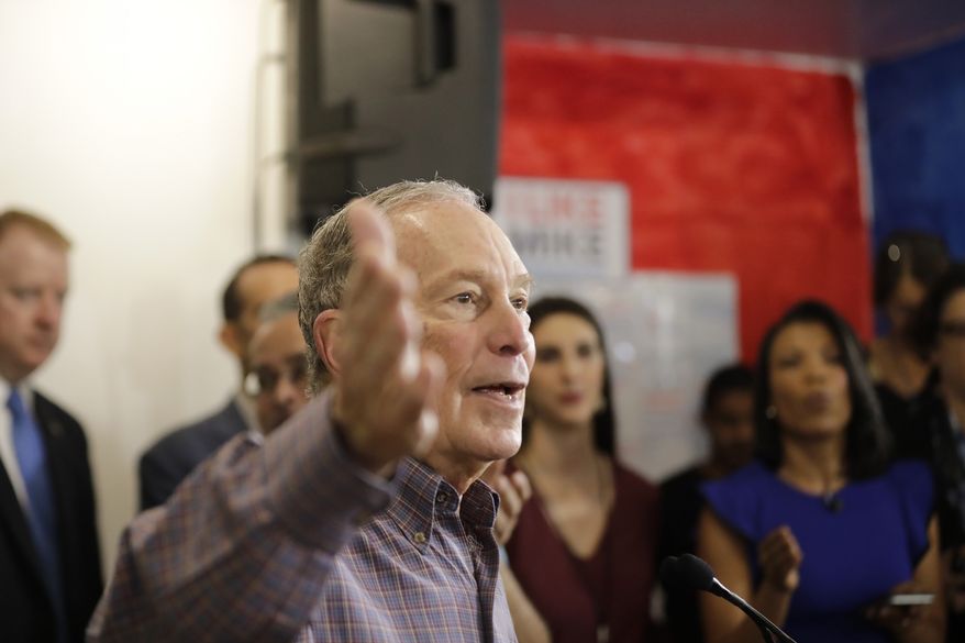 Democratic presidential candidate former New York City Mayor Mike Bloomberg speaks during a news conference on Tuesday, March 3, 2020, in Little Havana, a neighborhood in Miami. (AP Photo/Brynn Anderson)