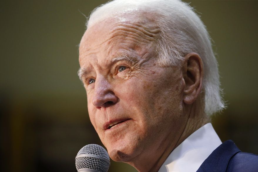 Democratic presidential candidate former Vice President Joe Biden, addresses the crowd during a campaign rally Sunday, Mar. 1, 2020, in Norfolk, Va. (AP Photo/Steve Helber)