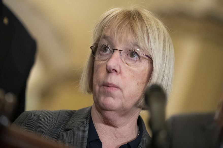 Sen. Patty Murray, D-Wash., speaks about the coronavirus during a media availability on Capitol Hill, Tuesday, March 3, 2020 in Washington. (AP Photo/Alex Brandon)