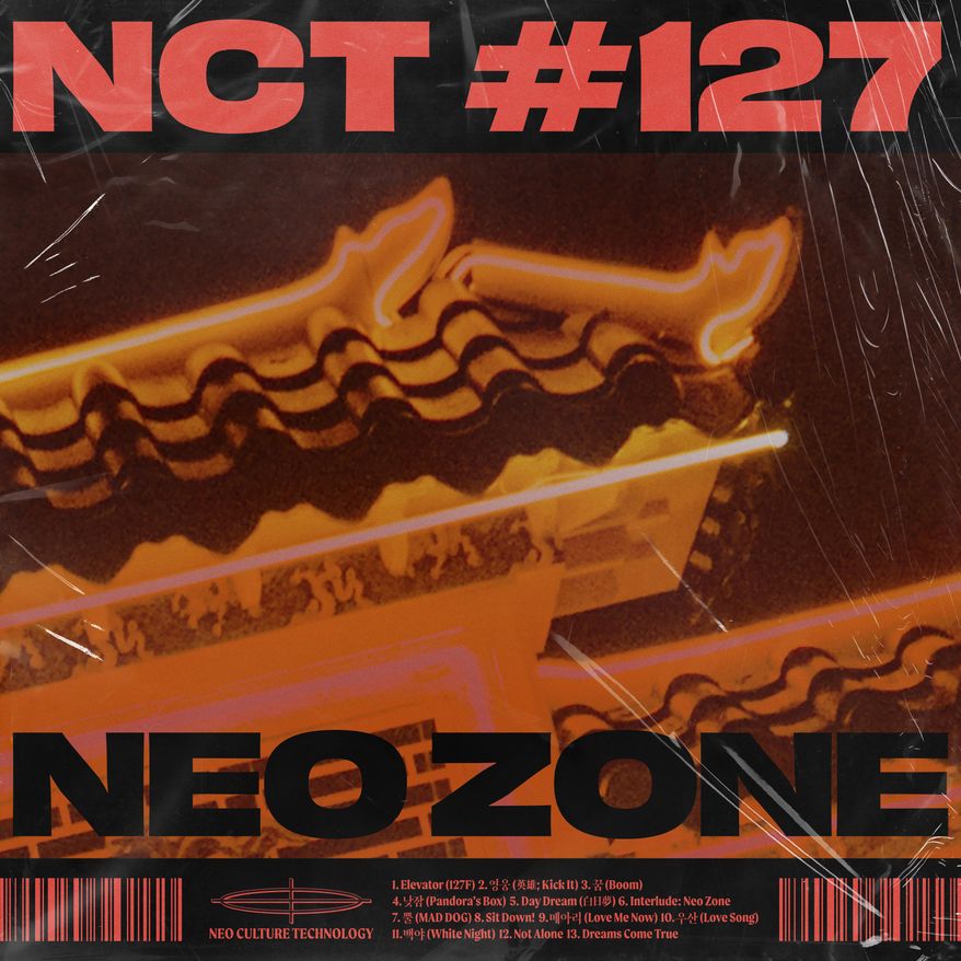 This cover image released by SM Entertainment Co., Ltd. with Capitol Music Group/ Caroline shows "Neozone," a release by NCT #127. (SM Entertainment Co., Ltd. with Capitol Music Group/ Caroline via AP)
