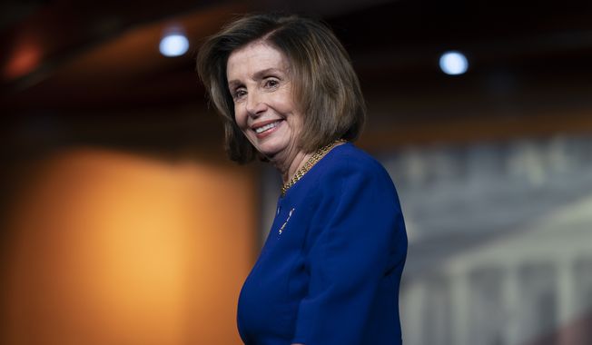 House Speaker Nancy Pelosi, D-Calif., leaves after speaking at a news conference on Capitol Hill in Washington, Thursday, March 5, 2020. (AP Photo/J. Scott Applewhite)
