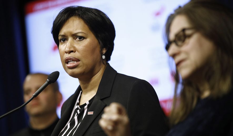 District of Columbia Mayor Muriel Bowser speaks at a news conference to announce the first presumptive positive case of the coronavirus, technically known as COVID-19, in Washington, Saturday, March 7, 2020. (AP Photo/Patrick Semansky)