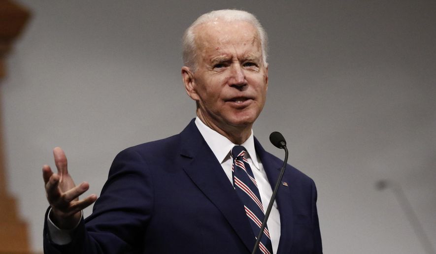 Democratic presidential candidate and former Vice President Joe Biden speaks at New Hope Baptist Church, Sunday, March 8, 2020, in Jackson, Miss. (AP Photo/Rogelio V. Solis)