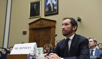 In this July 25, 2019, file photo, Juul Labs co-founder and Chief Product Officer James Monsees testifies before a House Oversight and Government Reform subcommittee on Capitol Hill in Washington, during a hearing on the youth nicotine epidemic. Vaping giant Juul Labs has donated thousands of dollars to court state attorneys general. But the lobbying strategy may be backfiring. (AP Photo/Susan Walsh, file)