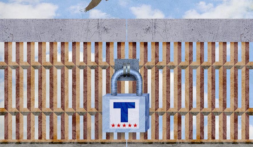 The Trump Fence Illustration by Greg Groesch/The Washington Times