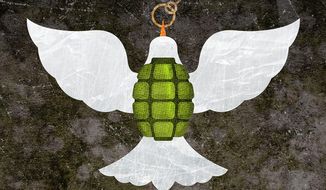 Dove Grenade Illustration by Greg Groesch/The Washington Times