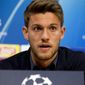 FILE - In this April 9, 2019, file photo, Juventus&#39; Daniele Rugani answers questions during a press conference at the Johan Cruyff ArenA in Amsterdam, Netherlands. Italian soccer club Juventus announced on Wednesday, March 11, 2020, that defender Daniele Rugani has tested positive for new coronavirus. Rugani, who is also an Italy international, is the first player in Italy’s top soccer division to test positive but Juventus stressed that the 25-year-old has no symptoms.  (AP Photo/Peter Dejong, File)