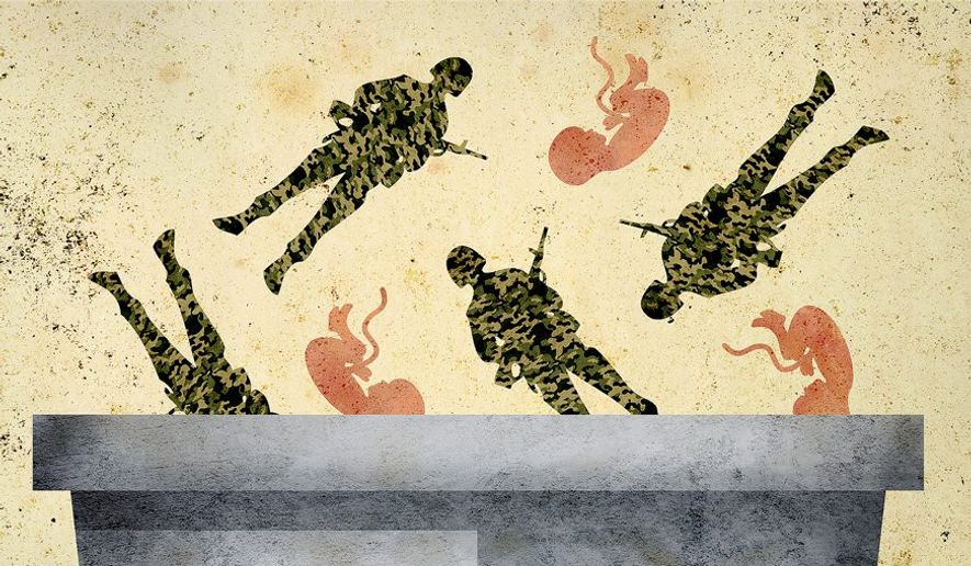 Throwing Away Soldiers and Babies Illustration by Greg Groesch/The Washington Times