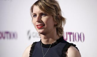 FILE - In this Nov. 9, 2017, file photo, Chelsea Manning attends the 22nd Annual OUT100 Celebration Gala at the Altman Building in New York. A federal judge on Thursday, March 12, 2020, ordered Manning released from jail after being incarcerated since May 2019 for refusing to testify to a grand jury. (Photo by Andy Kropa/Invision/AP, File)