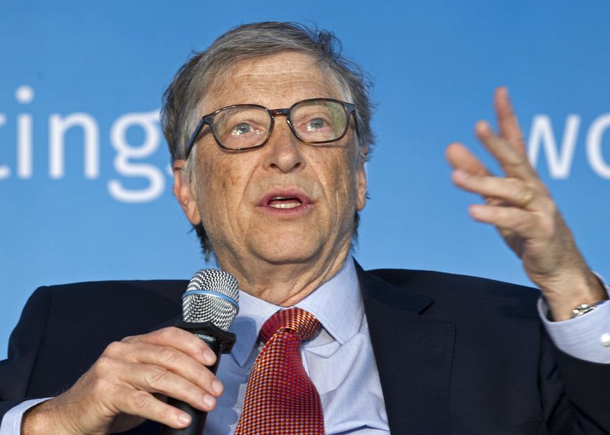 In this April 21, 2018, file photo, Bill Gates speaks in Washington. Microsoft co-founder Bill Gates said Friday, March 13, 2020, he is stepping down from the company&#39;s board to focus on philanthropy. Gates was Microsoft&#39;s CEO until 2000 and since then has gradually scaled back his involvement in the company he started with Paul Allen in 1975. (AP Photo/Jose Luis Magana, File)