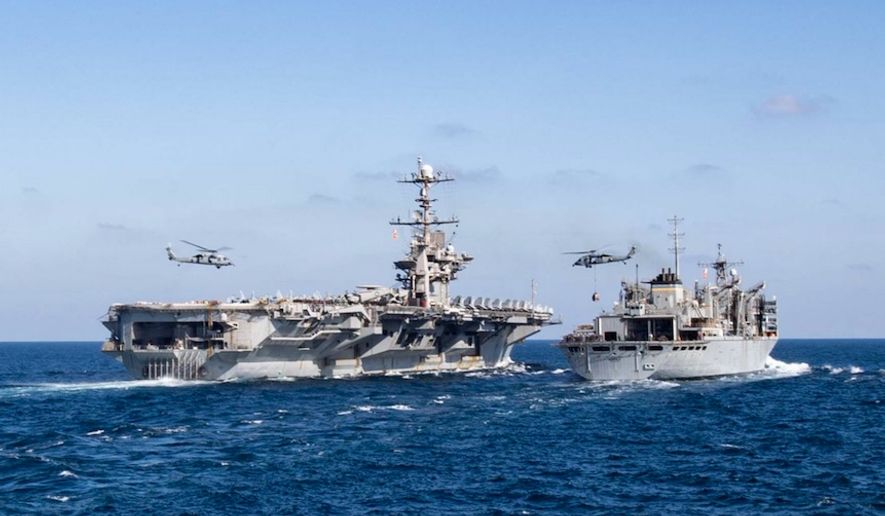 &quot;U.S. Central Command is well postured to defend our forces around the region and to respond to any further aggression against our forces,&quot; the combatant command tweeted March 13, 2020. The remark comes in conjunction with the USS Dwight D. Eisenhower and the USS Harry S. Truman conduct operations in the Middle East. (Image: Twitter, U.S. Central Command)