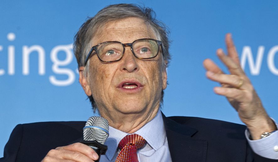 In this April 21, 2018, file photo, Bill Gates speaks in Washington. (AP Photo/Jose Luis Magana, File)