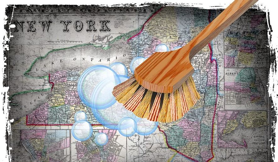 Cleaning Up Coronavirus in New York Illustration by Greg Groesch/The Washington Times