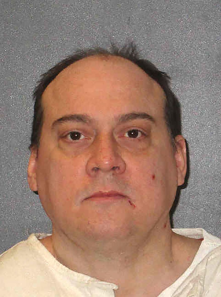 In this undated photo provided by the Texas Department of Criminal Justice is John Hummel. The outbreak of the novel coronavirus has prompted the top Texas appeals court to grant a 60-day execution stay for Hummel, condemned for killing his family and was to be put to death Wednesday, March 18, 2020, in the Texas death chamber. (Texas Department of Criminal Justice via AP)