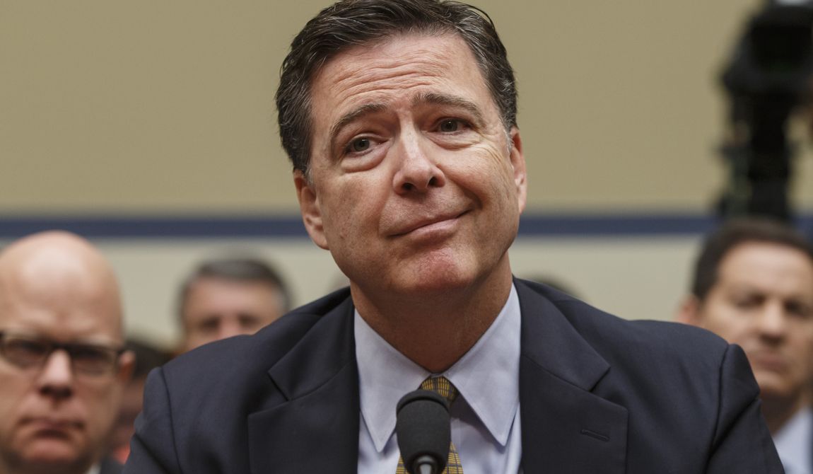 James B. Comey, then-FBI Director, is shown in this July 2016 file photo testifying before Congress. (Associated Press)  ** FILE **