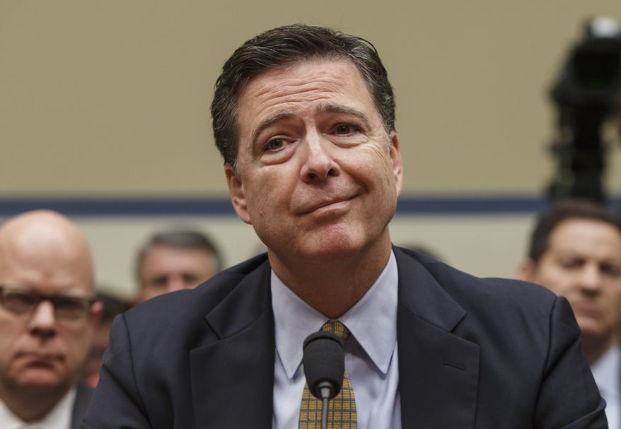 James B. Comey, then-FBI Director, is shown in this July 2016 file photo testifying before Congress. (Associated Press)  ** FILE **