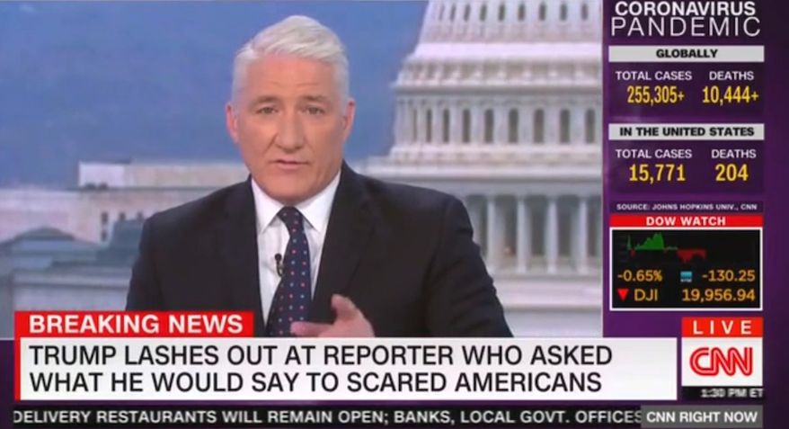 CNN's John King discusses President Trump's treatment of reporters, March 20, 2020. (Image: CNN video screenshot)