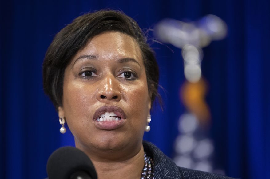District of Columbia Mayor Muriel Bowser speaks about coronavirus during a news conference in Washington on Friday, March 20, 2020. (AP Photo/Manuel Balce Ceneta) **FILE**