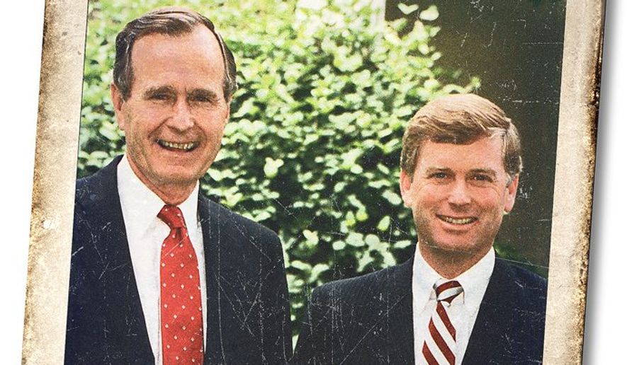President Bush and Vice President Quayle, circa 1989 Illustration by Greg Groesch/The Washington Times