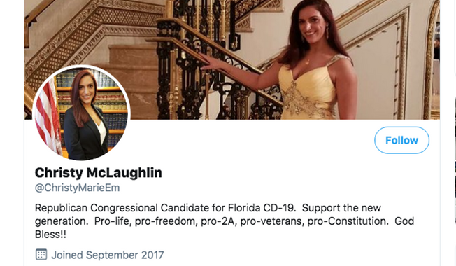 Florida Republican Christy McLaughlin tapped into digital apps that allow for more personalized, one-on-one interactions traditionally used for finding love — or hookups — as a way to build relationships with voters. (@ChristyMarieEm)