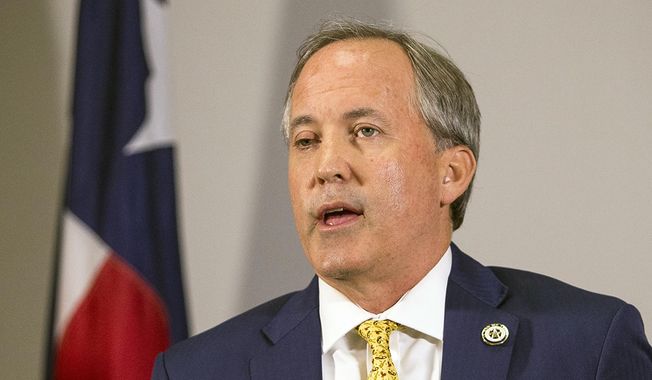 In this May 1, 2018, file photo, Texas Attorney General Ken Paxton speaks at a news conference in Austin, Texas.  (Nick Wagner/Austin American-Statesman via AP, File) **FILE**