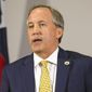 In this May 1, 2018, file photo, Texas Attorney General Ken Paxton speaks at a news conference in Austin, Texas.  (Nick Wagner/Austin American-Statesman via AP, File) **FILE**