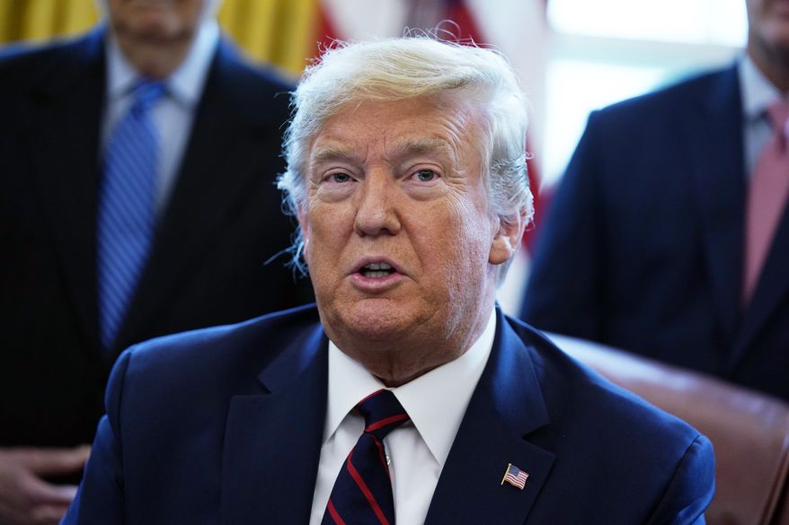 President Donald Trump speaks before signing the coronavirus stimulus relief package, at the White House, Friday, March 27, 2020, in Washington. (AP Photo/Evan Vucci)