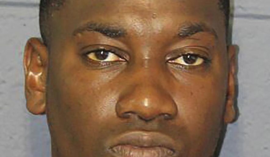 This undated photo provided by the St. John the Baptist Parish Sheriff's Office shows Corrie Wallace. Authorities in Louisiana said Wallace kidnapped a woman and fatally shot her when she escaped. He was charged Monday, April 6, 2020, with first-degree murder in the death of 25-year-old Ja’Riel Sam. (St. John the Baptist Parish Sheriff's Office via AP)