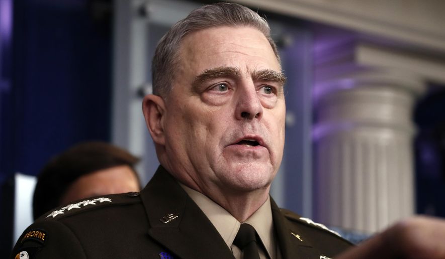 Gen. Mark Milley, chairman of the Joint Chiefs of Staff, said at a briefing on the coronavirus that he would like the Chinese government to allow inspectors and investigators into Wuhan &quot;so that the world can know the actual original source of this [and] so that we can apply the lessons learned and prevent outbreaks in the future.&quot; (Associated Press) 